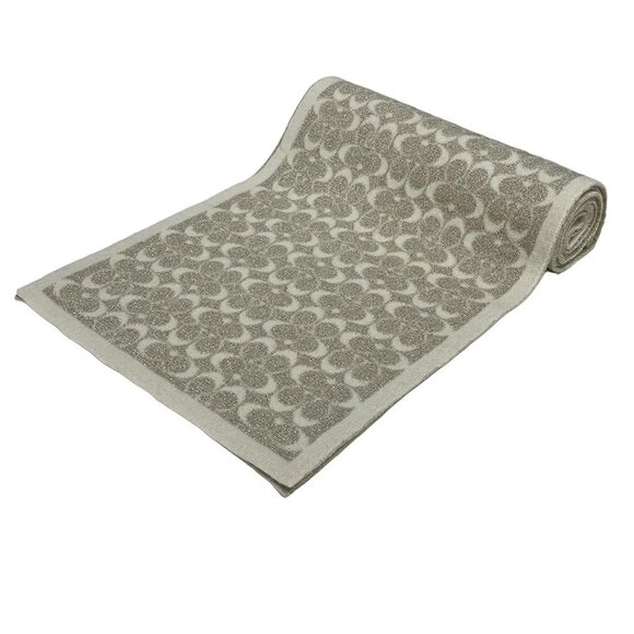 Auth COACH - Beige Gold Wool Nylon Mettalic Scarf - Picture 2 of 6